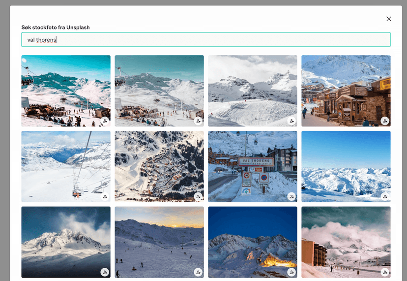 Easily add stock photos from Unsplash