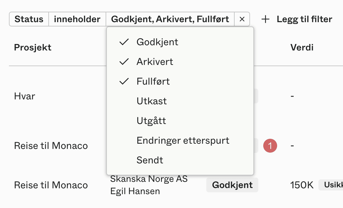 Extended filters