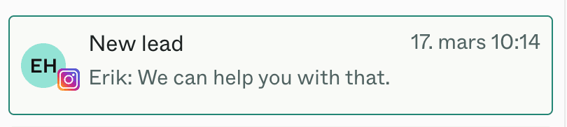 Leads from Instagram